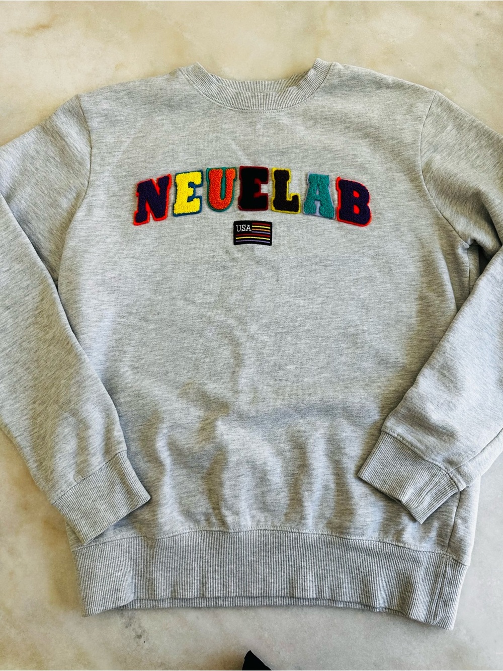 EUC Cotton On Crewneck Sweatshirt with Multicolor Chenille Lettering